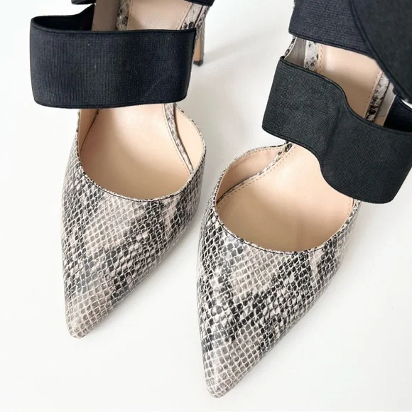 Vince Camuto Nigel Snake print pointed toe stiletto heels Leather heels Size 9 - Picture 3 of 10